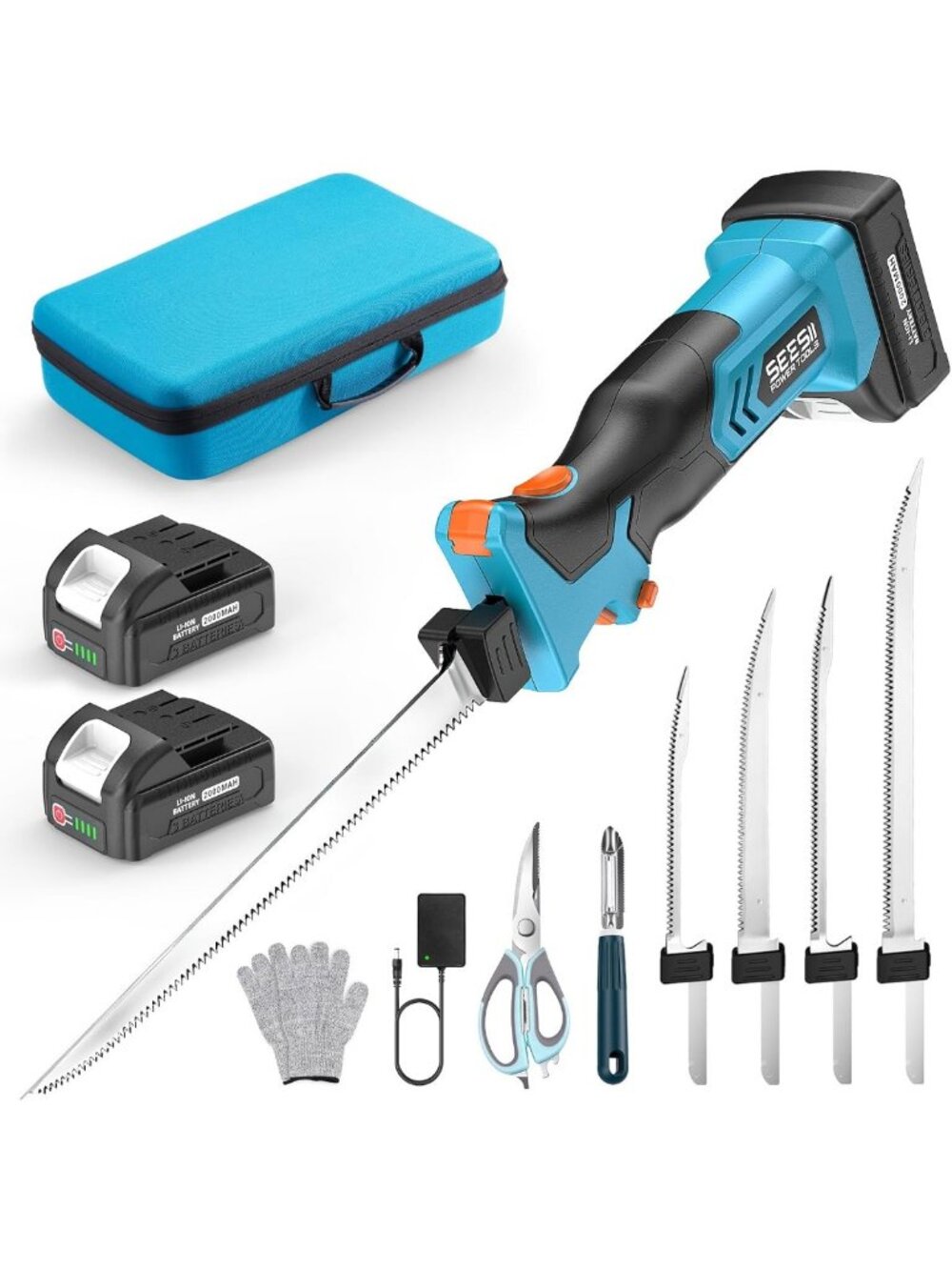 Cordless Electric Fillet Knife Set with 4 Blades - Perfect for Fishing & Outdoor